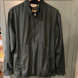 LL Bean Wind Breaker Pillover 1/4 Zip Green Sz L
